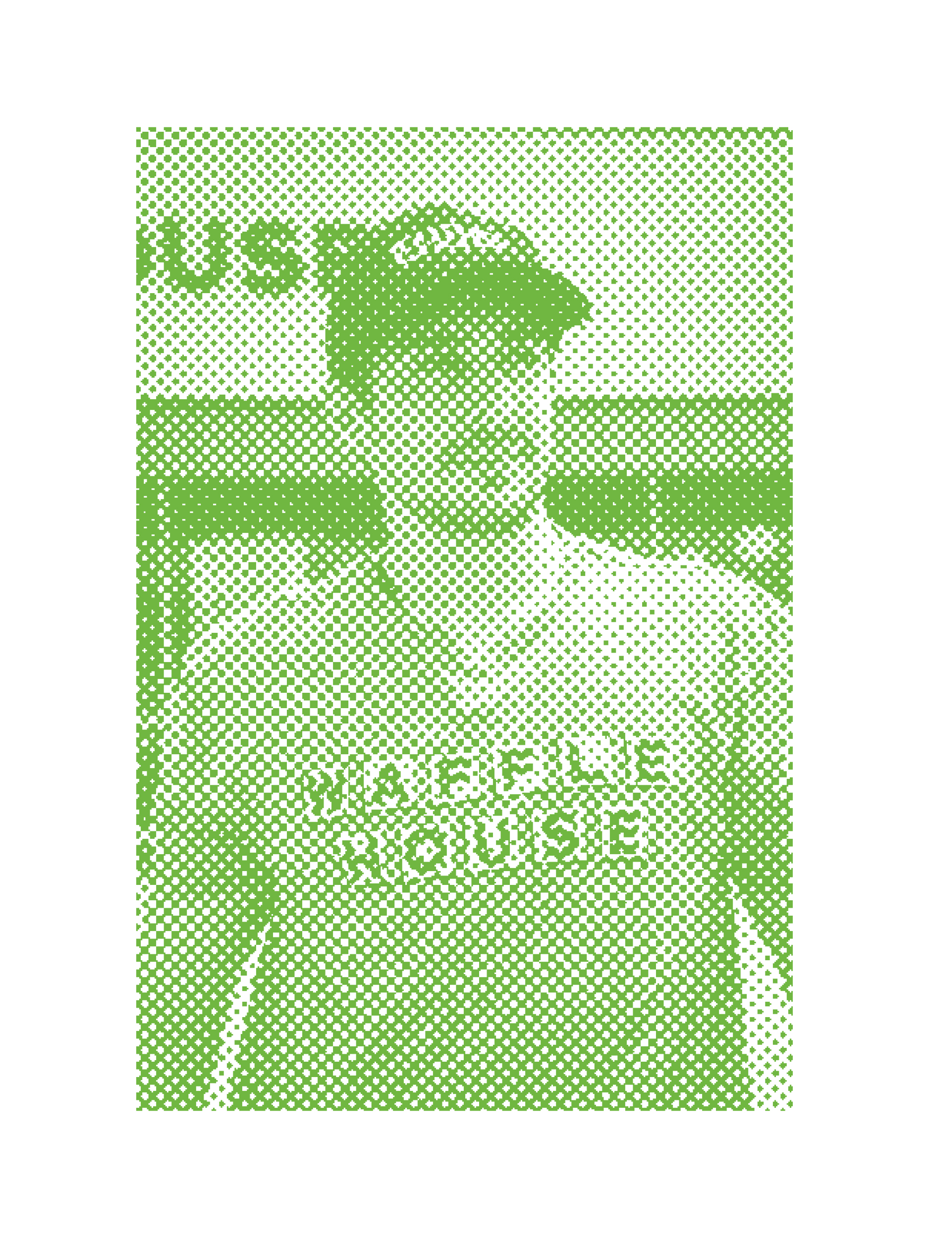 Green halftone poster portrait of Terry, a working-class citizen
